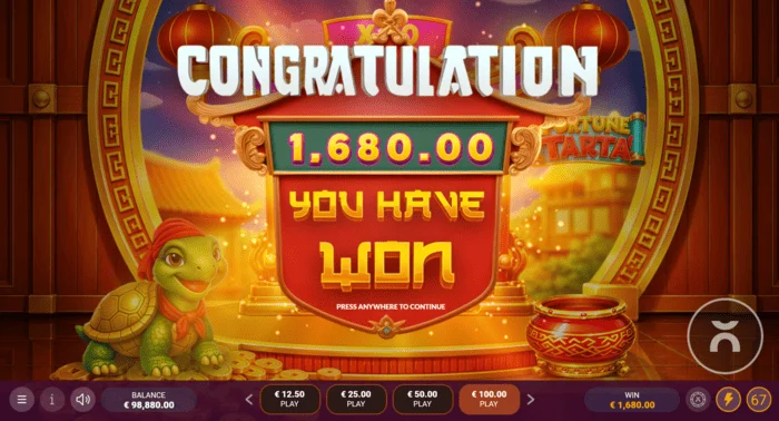 Fortune Tarta – total gevinst etter Free Spins